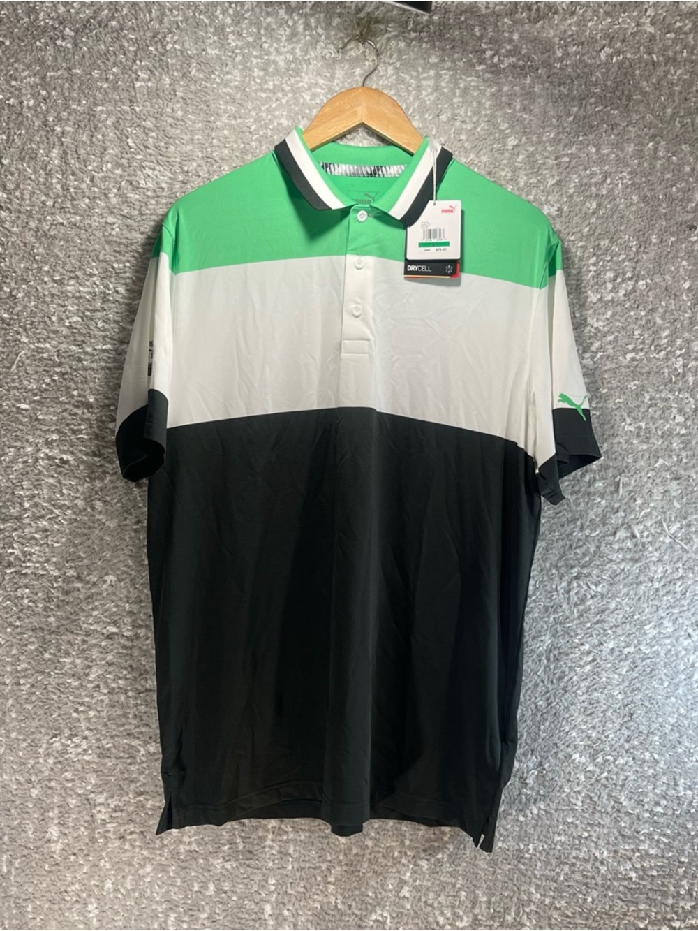 Puma Polo Shirt Mens DryCell Performance Large Colorblock "PATRON TEQUILA" NWT